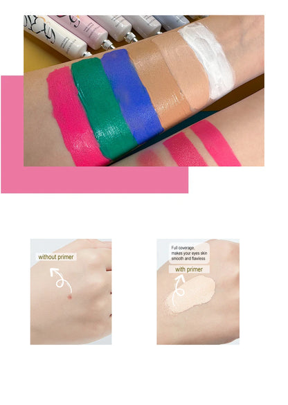 White Dark Matte Eye Shadow Primer Suitable for Oily Eyelid Eye Makeup Base Waterproof and Stain Resistant,Durable Cream Liquid