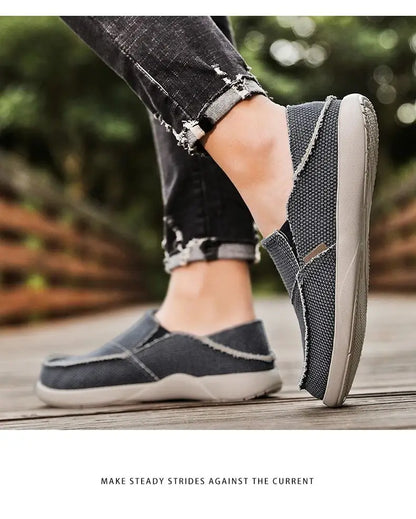 2024 Summer Men Canvas Shoes Espadrilles Breathable Casual Shoes Men Loafers Comfortable Ultralight Lazy Boat Shoes Big Size 47