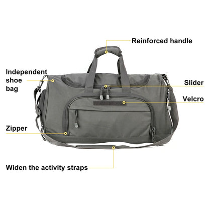 50L Travel Sports Bags Foldable Gym Bag Carry-on Luggage Duffle Bag With Shoes Compartment for Men Women 6 Colors