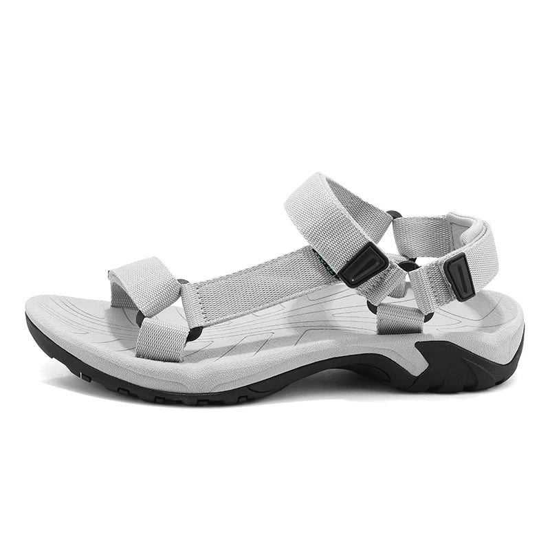 High Quality Summer Open Shoes Men Outdoor Adjustable Sandals Beach Gladiator Rome Breathable Green Pure Black Big Size 47 48