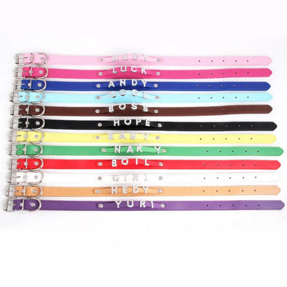 Punk Leather Collar DIY Custom Name Necklace Personalized Letter Angel Queen Choker for Women Men Sexy Cosplay Jewelry Gifts