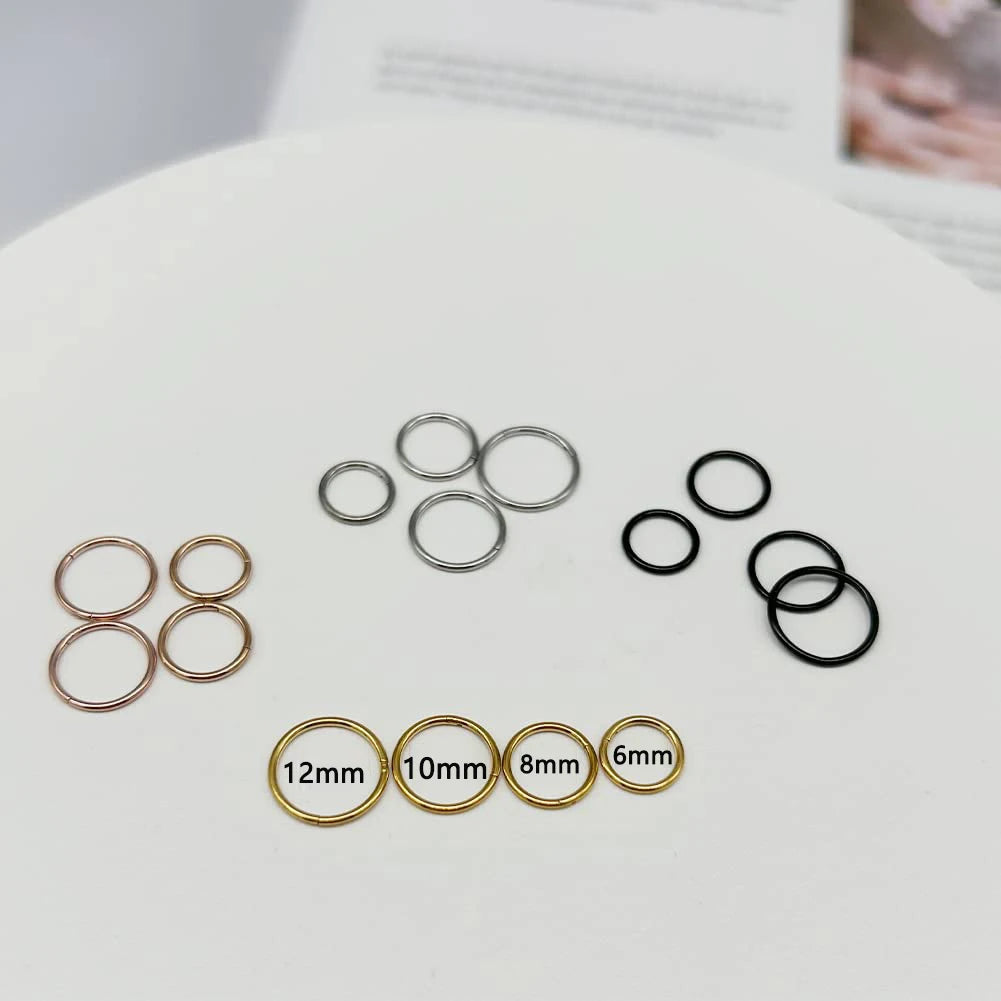 Hinged Nose Ring Hoop Septum Hoop  Ring Tragus Rook Ring Piercing Jewelry Lip Labret Ring Clicker Cartilage Earrings Women Gift