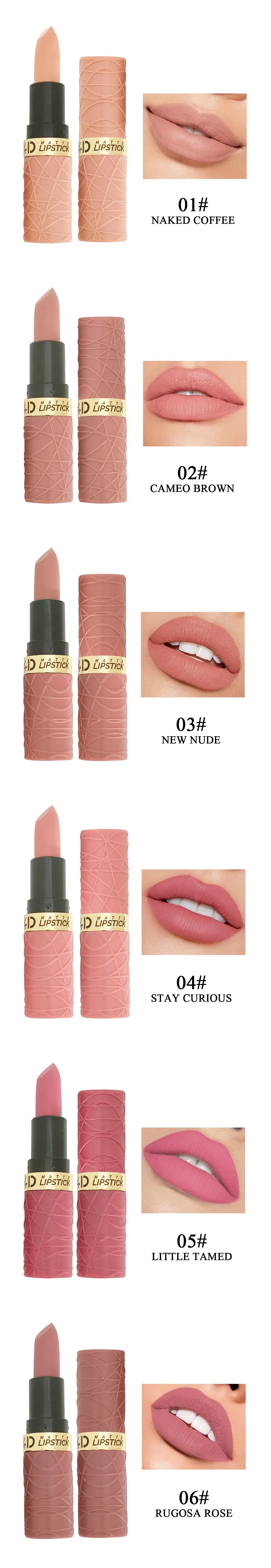 6Pcs Velvet Matte Lipstick Set Long Lasting Waterproof Lip Makeup Non Stick Moisturizing Lip Tint For Women Sexy Beauty