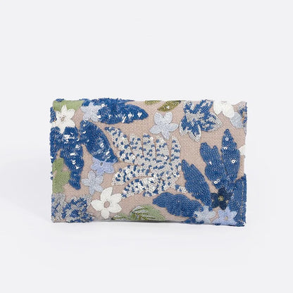 Cross-border High-end Envelope Bag, Sequined Embroidery Straw-woven Niche Women's Clutch Bag, Summer New Woven Women's Clutches
