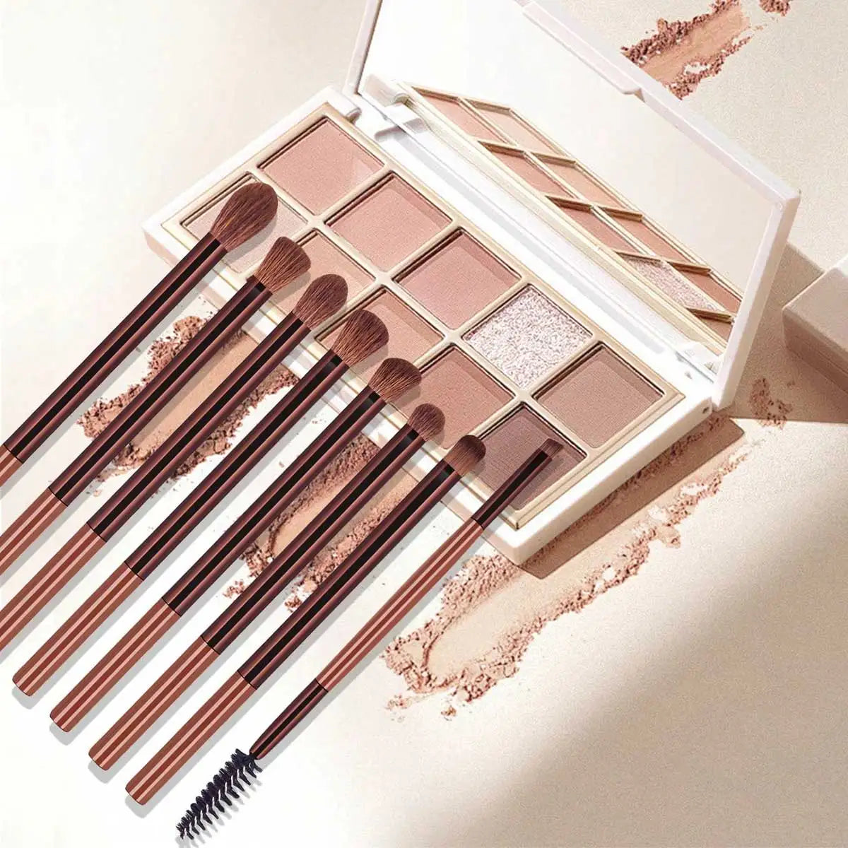 17pcs Professional Soft Long Aluminum Makeup Brush Set, Including Foundation Brush, Eyeshadow Brush, Eyebrow Brush, Blending