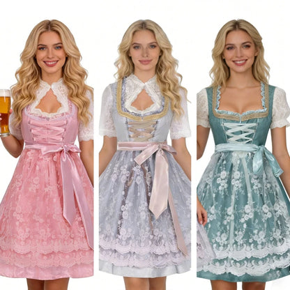 2026 German Oktoberfest Dress for Women (Includes Lingerie and Apron),Halloween and Carnival Costume,Bavarian-Style Maid Outfit