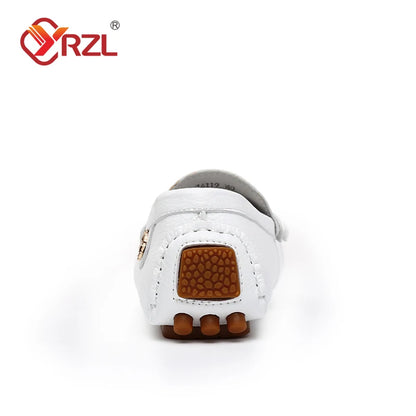 YRZL Shoes Men Handmade PU Leather Loafer Casual Driving Flats Slip-on Shoes Luxury Comfy Moccasins White Loafers Shoes for Men