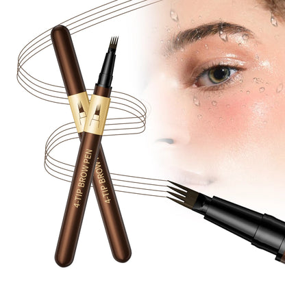 Four-pronged eyebrow pencil, four-end, long-lasting, non-smudged, water-resistant, anti-smudged eyebrow pencil