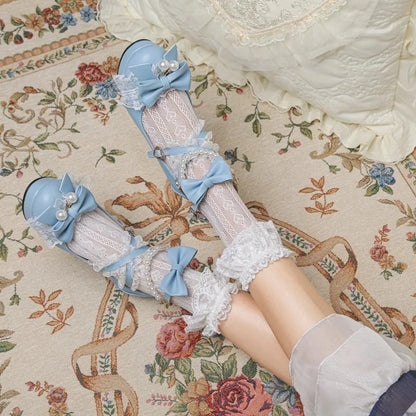 Cross Strap Women High Heels Mary Jane Pumps Party Wedding Cosplay White Pink Black Strawberry Bow Princess 2025 Lolita Shoes