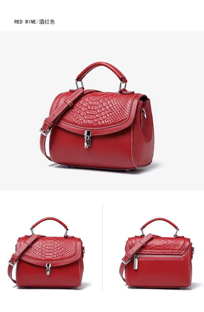 Women's Mini Bag Genuine Leather Lady Handbag Female Crocodile Pattern Crossbody Shoulder Bag Fashion Trend Small Flap Messenger