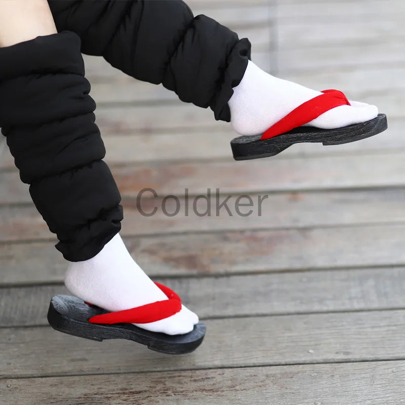 Japanese Anime Women Cosplay Geta Slippers Halloween Costume Cos Shoes Indoor Slippers Wood Clogs Summer Flip Flops Slides