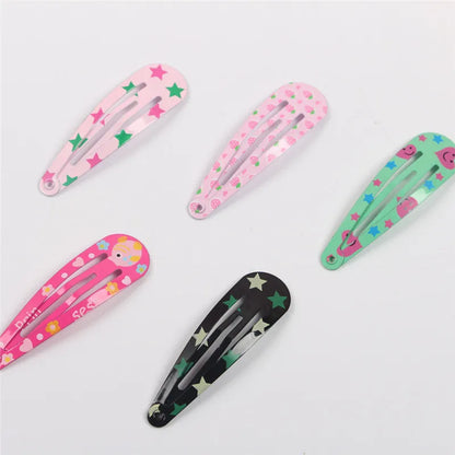 20/40Pcs Alloy Hair Accessories Children Hairpin Cartoon Animal Flower Print Dripping Hair Clips Girls Headdress Head Decoration