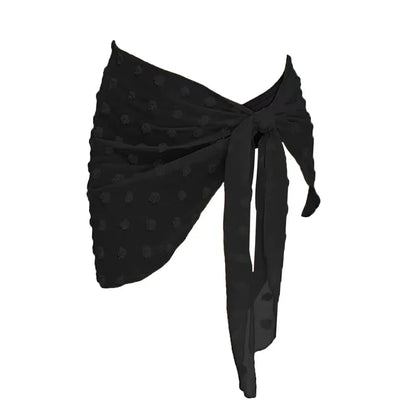 Summer Women Short Solid Sarong Swimsuit Coverups Beach Bikini Wrap Sheer Short Skirt Chiffon Skirt Scarf Swimwear Cover-ups