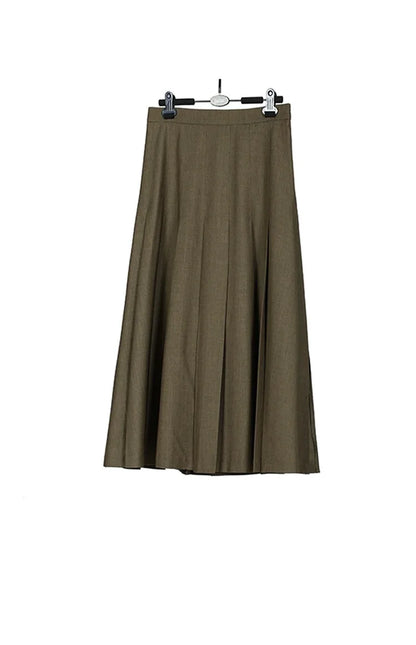 Autumn Suit Skirt for Women, French High-Waisted Pleated Skirt, Slimming, Workwear, College Style Long Skirt