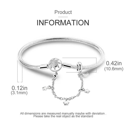 925 Sterling Silver Travel Plane Snake Basic Chain Cat and Moon Bracelet fit Original Charm Beads DIY Women Design Jewelry Party