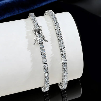MS Jewelry 925 Sterling Silver Tennis Bracelet D Color VVS Level Moissanite Diamond Chain Bracelets Bangles Women Fine Jewelry
