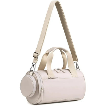 Customized Cylindrical Bag Logo Single Shoulder Hand-held Fitness Bag Women's Travel Bag Sports Bag Personalized Name Image