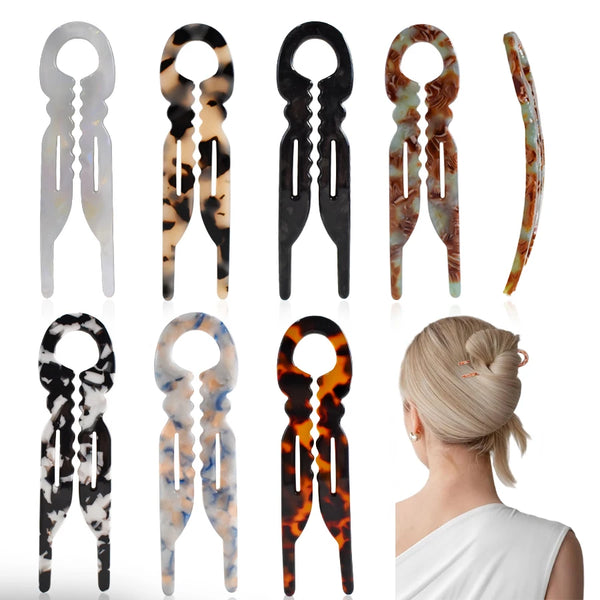 1PC New Model Acrylic Anti-Slip Toothed U-Shaped Hairpin for Updos and Casual Hairstyles - Suitable for Various Hair Volumes