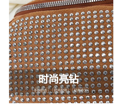 Fashion Shiny Women crossbody bags PU leather Wide strap Female Shoulder bags Ladies Waist Pack and Purses Saddle Chest Bags