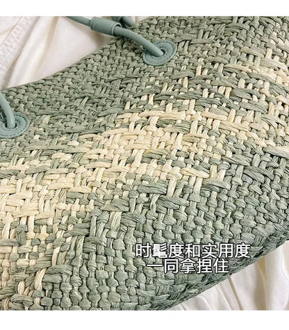Casual Large Capacity Tote Designer Wicker Woven Women Handbags Summer Beach Bali Straw Bag Lady Travel Big Basket Purse