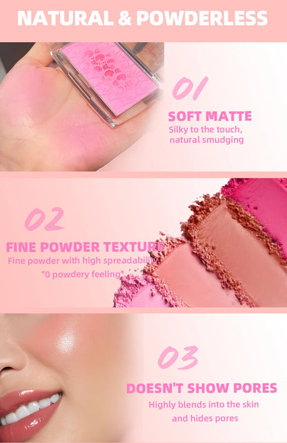 Embossed Powder Blush Peach Pink Coral Tint Makeup 3D Relief Blush Palette Brown Cheek Contour Rouge Cosmetics Face Brightens