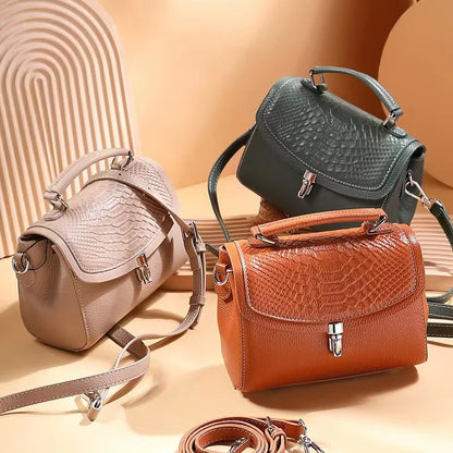 Women's Mini Bag Genuine Leather Lady Handbag Female Crocodile Pattern Crossbody Shoulder Bag Fashion Trend Small Flap Messenger