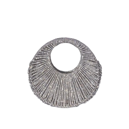 Circular Hollow Out Evening Clutch Party Bag For Women Luxury Designer Handbag New Fashion Shiny Rhinestones Shoulder Crossbody