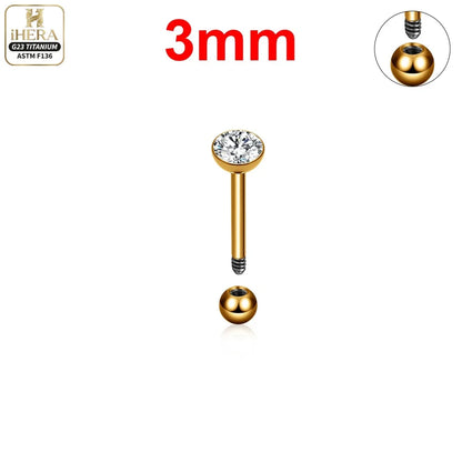 ASTM F136 Titanium Piercing Round Bowl Shaped Screw Labret Earring Set Lip Ring Cartilage Tragus Conch Jewelry Helix Nose Studs