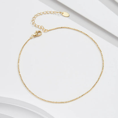 ORSA JEWELS 925 Sterling Silver Mariner Chain Anklets Fashion Women Summer 14K Gold Foot Bracelet Ankle Straps Jewelry SA24