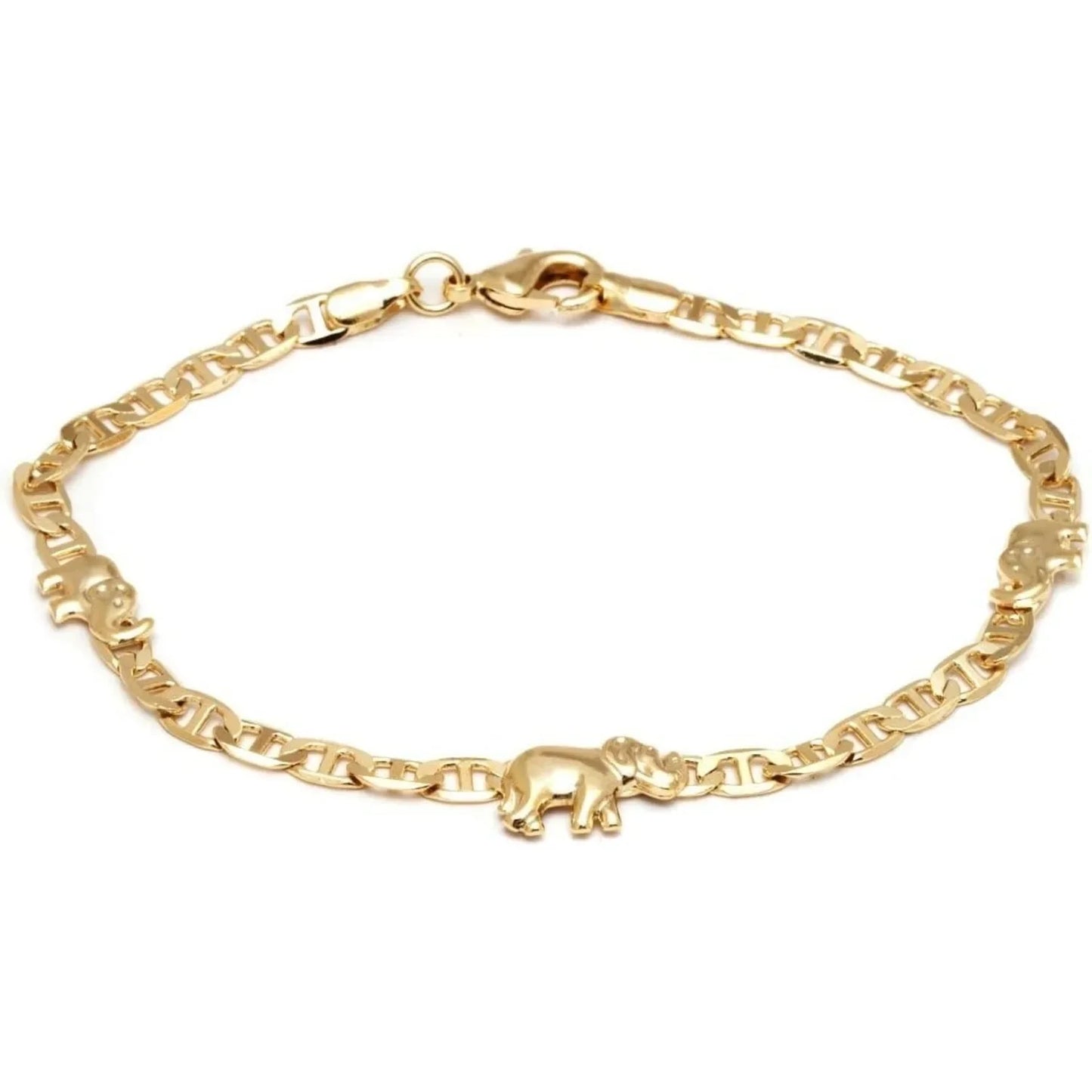Summer Jewelry Gold Plated Flat Marina Elephant Anklet For Women Gift For Women