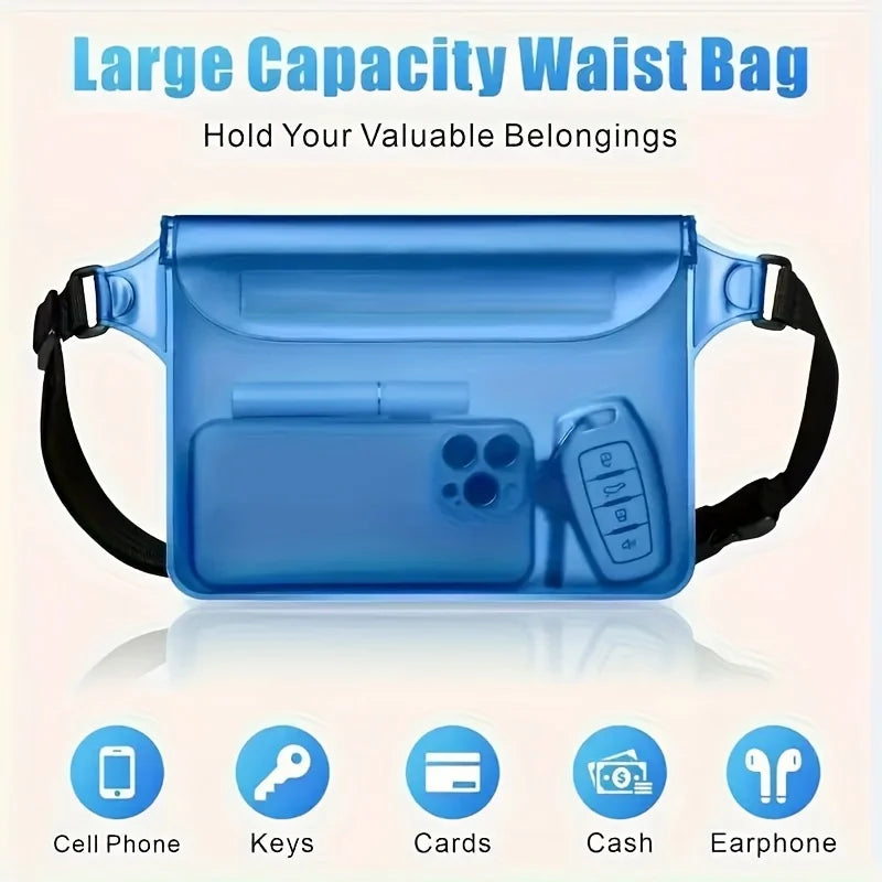 High Quality Waist Bag with Adjustable Strap, Suitable for Beach, Swimming, Diving, Rowing, Fishing Waterproof Belt Bag