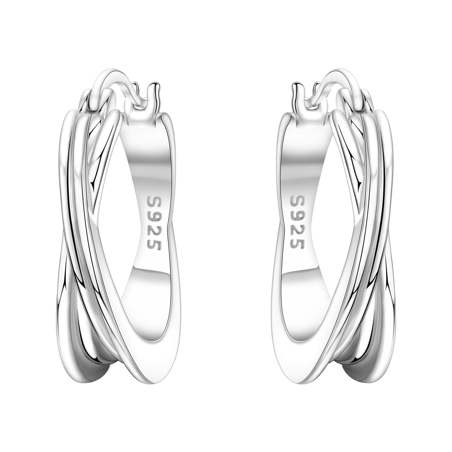 925 Sterling Silver Exquisite Multi-layer Ear Ring Jewelry Versatile Hoop Earrings For Women Jewelry Fine Birthday Party Gift