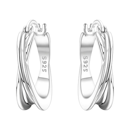 925 Sterling Silver Exquisite Multi-layer Ear Ring Jewelry Versatile Hoop Earrings For Women Jewelry Fine Birthday Party Gift