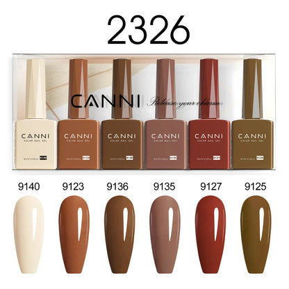 6pcs*9ml HEMA TPO FREE Nail Gel Polish CANNI Semi Permanent Jelly Pink Nude Color Gel Varnish Great Coverage UV LED Lacquer