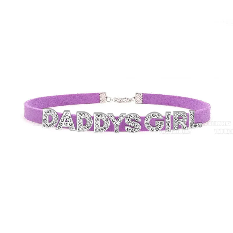 Sexy Gothic DADDYS GIRL Letters Choker Necklace Women DIY Custom Name Collar Chocker Jewelry Necklaces Customized Products Gift