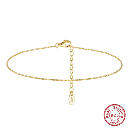 ORSA JEWELS 925 Sterling Silver Mariner Chain Anklets Fashion Women Summer 14K Gold Foot Bracelet Ankle Straps Jewelry SA24
