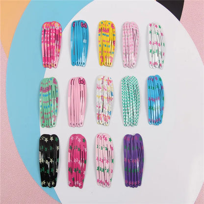 20/40Pcs Alloy Hair Accessories Children Hairpin Cartoon Animal Flower Print Dripping Hair Clips Girls Headdress Head Decoration