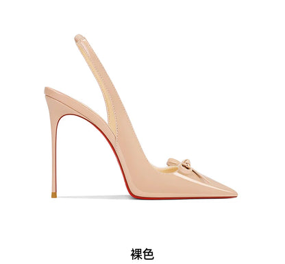 2025 Spring New Women's High Heels Black Patent Leather Pointed Stiletto Fashion Trend Women's Shoes