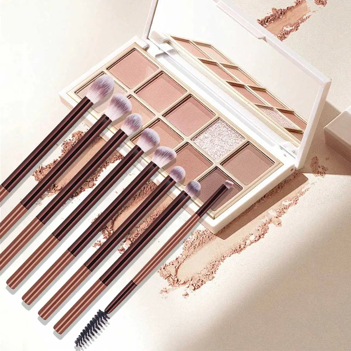 17pcs Professional Soft Long Aluminum Makeup Brush Set, Including Foundation Brush, Eyeshadow Brush, Eyebrow Brush, Blending