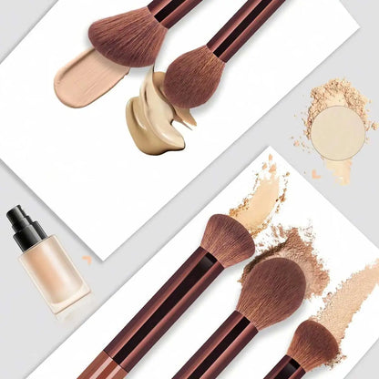 17pcs Professional Soft Long Aluminum Makeup Brush Set, Including Foundation Brush, Eyeshadow Brush, Eyebrow Brush, Blending