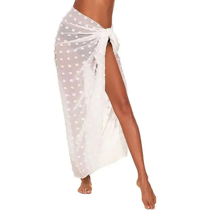 Summer Women Short Solid Sarong Swimsuit Coverups Beach Bikini Wrap Sheer Short Skirt Chiffon Skirt Scarf Swimwear Cover-ups