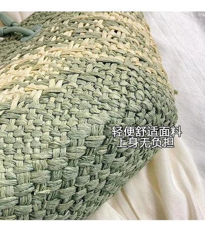 Casual Large Capacity Tote Designer Wicker Woven Women Handbags Summer Beach Bali Straw Bag Lady Travel Big Basket Purse
