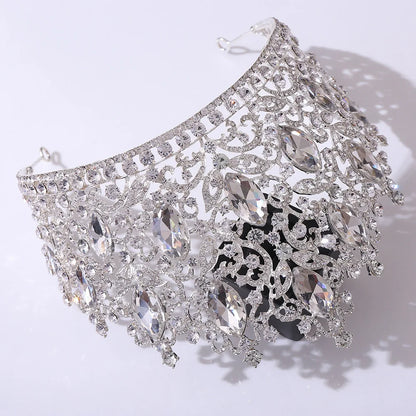 KMVEXO Luxury Big Forest Crystal Rhinestone Crown Wedding Tiara Bridal Hair Accessories Crown Party Wedding Headwear Gift