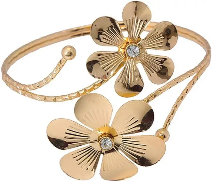 Upper Arm Bracelet Band Cuff Bangle Coil Bracelet Butterfly Flower Gold Armband Adjustable Boho Coil Swirl Armlet ArmBand