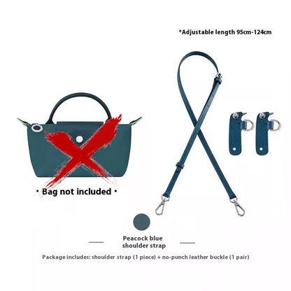 Cow Leather Replacement Crossbody Pomegranate Bag Strap for Longchamp Mini Bag Punching Free Modification Bag Accessories