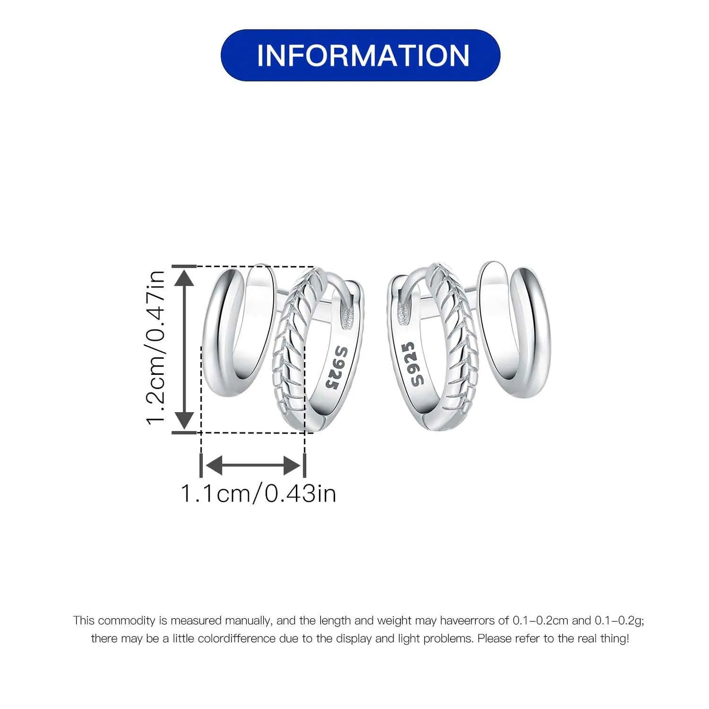 925 Sterling Silver Exquisite Multi-layer Ear Ring Jewelry Versatile Hoop Earrings For Women Jewelry Fine Birthday Party Gift