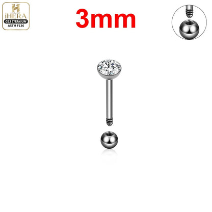 ASTM F136 Titanium Piercing Round Bowl Shaped Screw Labret Earring Set Lip Ring Cartilage Tragus Conch Jewelry Helix Nose Studs