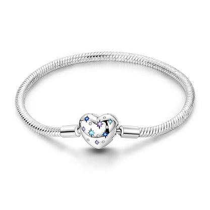 925 Sterling Silver Travel Plane Snake Basic Chain Cat and Moon Bracelet fit Original Charm Beads DIY Women Design Jewelry Party
