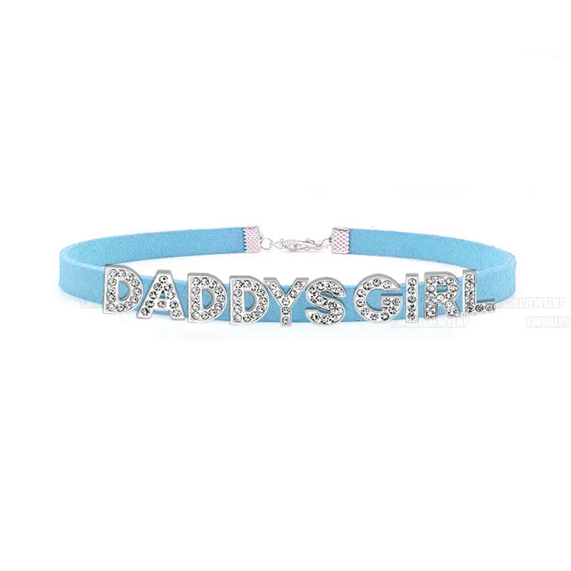 Sexy Gothic DADDYS GIRL Letters Choker Necklace Women DIY Custom Name Collar Chocker Jewelry Necklaces Customized Products Gift
