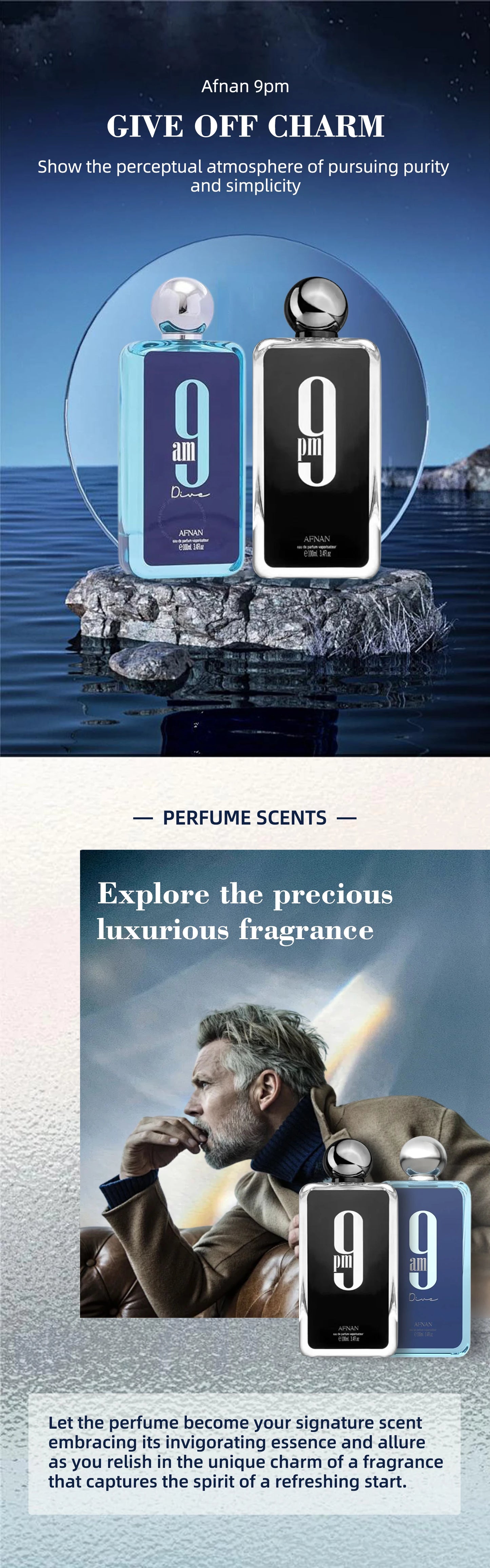 100ML Afnan 9 PM Rebel Unisex Eau De Parfum Original Arabic Perfume High Quality Brand Perfume For Men For Women Holiday Gifts